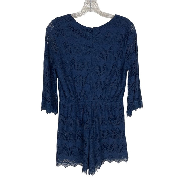 Alya Blue Lace Overlay Romper - Picture 7 of 9